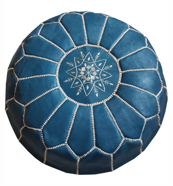 Moroccan leather pouf ottomans wholesale